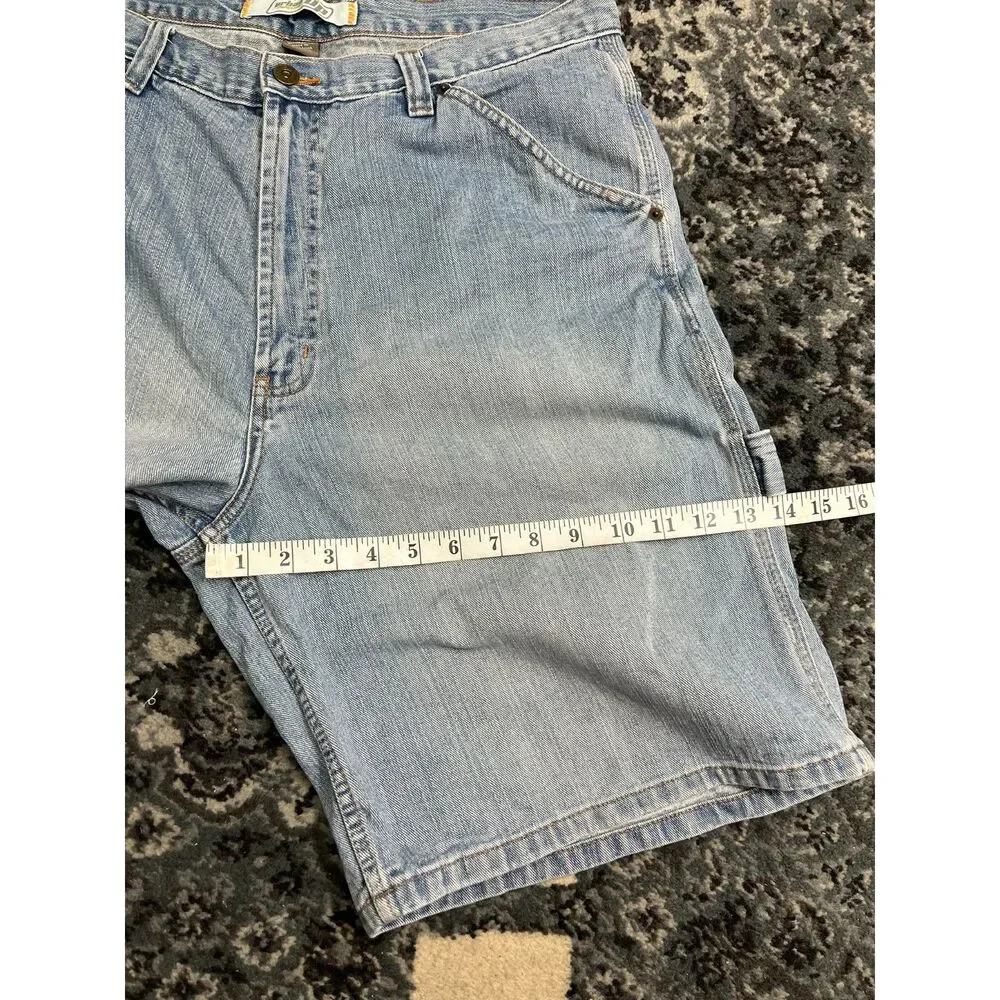 Vintage Urban Pipeline Men Jean Denim Light Blue Carpenter Shorts Size 36